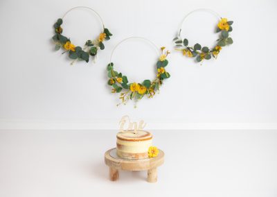 Cake-smash flower hoops: yellow
